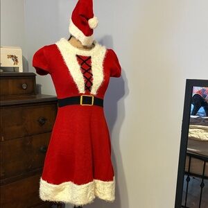 Festive Red and White Kids Dress